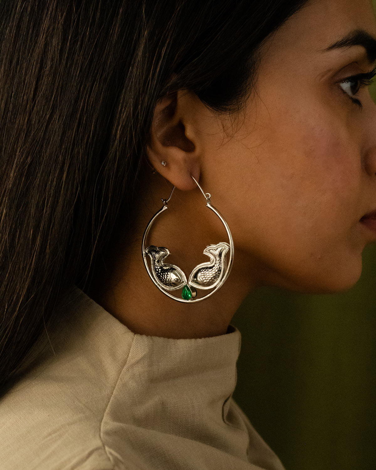 Twin Flame hoops - Silver