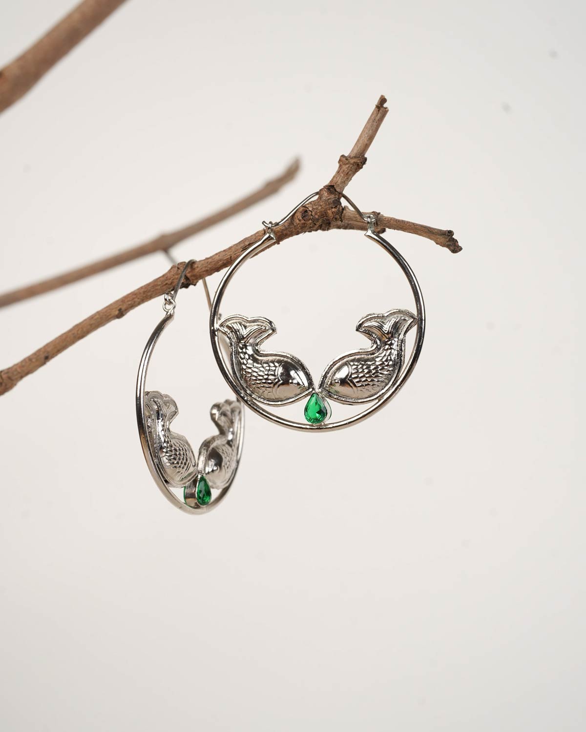 Twin Flame hoops - Silver