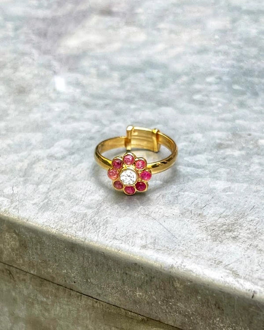 Flower ruby ring