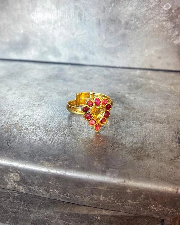 Heart ruby ring