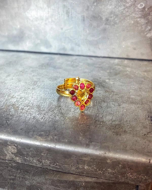 Heart ruby ring